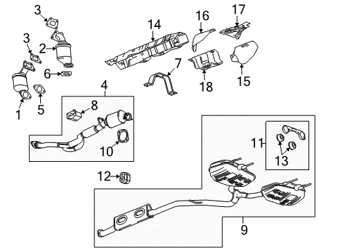 2010 Buick LaCrosse CONVERTER ASM,3WAY CTLTC(W/EXH FRT MANIF PIPE)"KIT" Diagram for 19418943