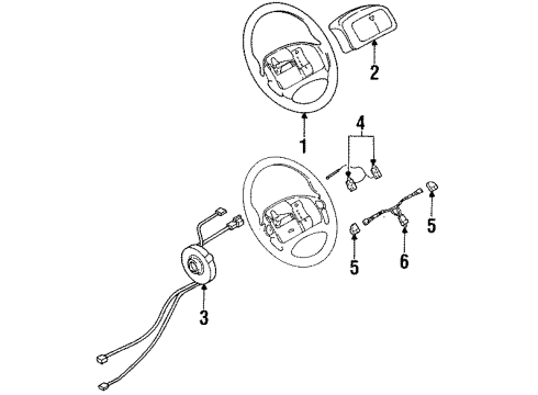 1995 Pontiac Grand Prix Steering Column, Steering Wheel Diagram 3 - Thumbnail