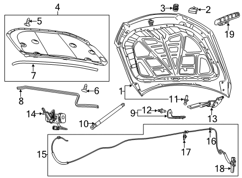 2015 Chevy SS Hood & Components, Body Diagram