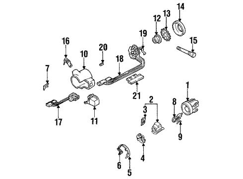 1992 Chevy S10 Blazer Steering Column Hardware Diagram 1 - Thumbnail