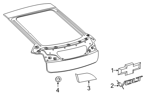 2011 Chevy Volt Exterior Trim - Lift Gate Diagram