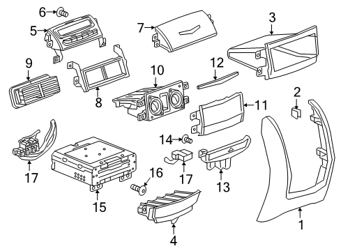 2020 Cadillac CT6 Panel, F/Flr Cnsl Rr Tr *Light Vanill Diagram for 84616204