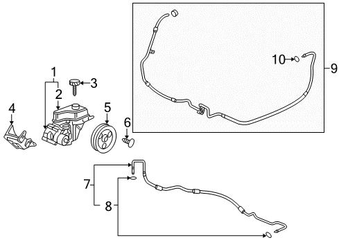 2010 Buick Lucerne P/S Pump & Hoses, Steering Gear & Linkage Diagram 4 - Thumbnail