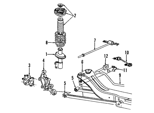 1998 Saturn SL1 Link Kit,Rear Stabilizer Bar Diagram for 21011129