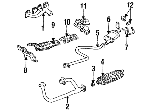 1994 Cadillac DeVille Exhaust Components Diagram 2 - Thumbnail