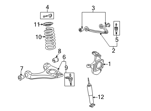 2014 Chevy Express 2500 Front Suspension, Control Arm Diagram 2 - Thumbnail