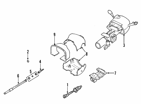 2001 Cadillac DeVille Column Asm,Steering Diagram for 26092728