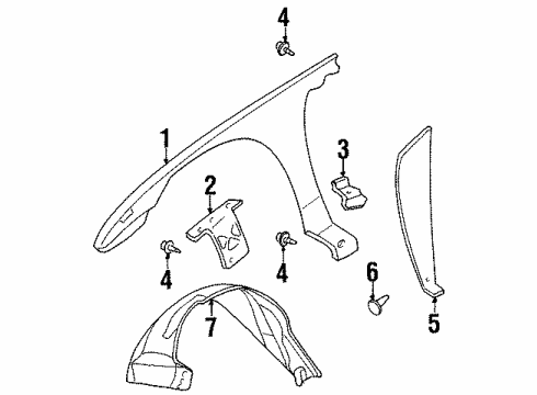 2002 Oldsmobile Aurora Fender & Components Diagram