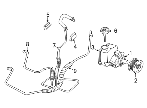 2002 Buick Century P/S Pump & Hoses, Steering Gear & Linkage Diagram 3 - Thumbnail