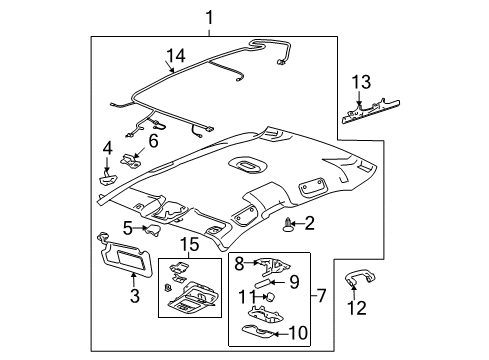 2007 Chevy Impala Interior Trim - Roof Diagram 2 - Thumbnail