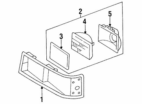 1987 Oldsmobile Cutlass Ciera Headlamps, Electrical Diagram 2 - Thumbnail