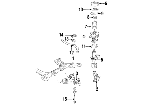 1987 Oldsmobile 98 Front Suspension, Control Arm Diagram 1 - Thumbnail