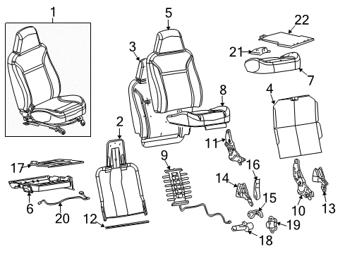 2004 GMC Canyon Cover,Passenger Seat Cushion RH *Pewter Diagram for 89043229