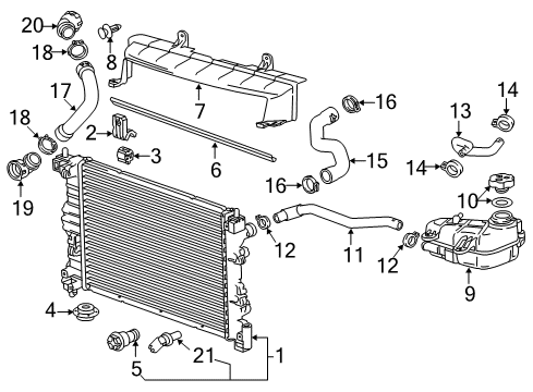 2016 Chevy Sonic Radiator & Components Diagram 1 - Thumbnail