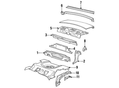 1993 Pontiac Sunbird Rear Body Diagram 1 - Thumbnail