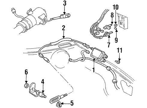 1993 Chevy Caprice Retainer, Stop Lamp Switch Diagram for 10188913