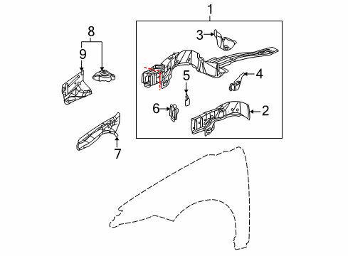 2007 Saturn Ion Structural Components & Rails Diagram 2 - Thumbnail