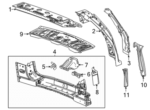 2023 Cadillac Escalade Gutter Assembly, Bk Body Opg Si Diagram for 84379367