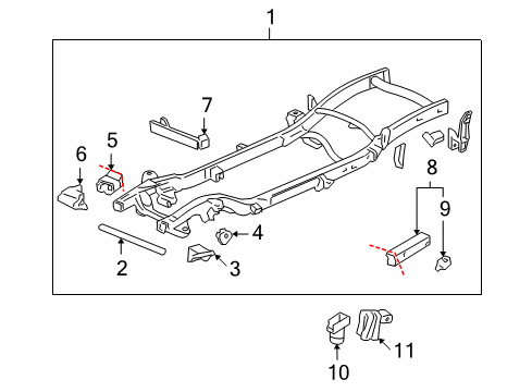 2004 Chevy Suburban 1500 Frame & Components Diagram 1 - Thumbnail