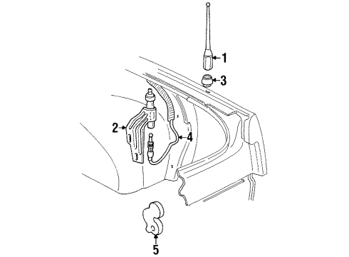 1997 Oldsmobile Cutlass Antenna & Radio, Horn Diagram