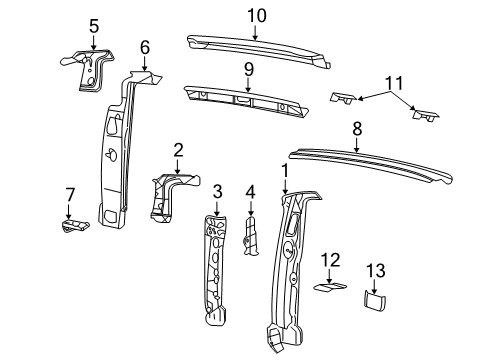 2015 GMC Savana 2500 Rear Body Diagram