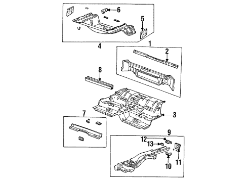 1993 Saturn SW2 Panel Asm,Rear End Diagram for 21126026