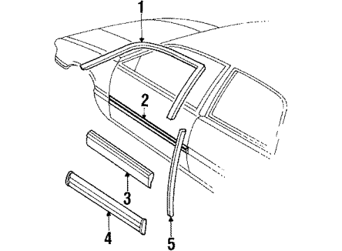 1990 Buick Skylark Molding Kit,Front Side Door Lower RH *Primed *Prime Diagram for 12522168