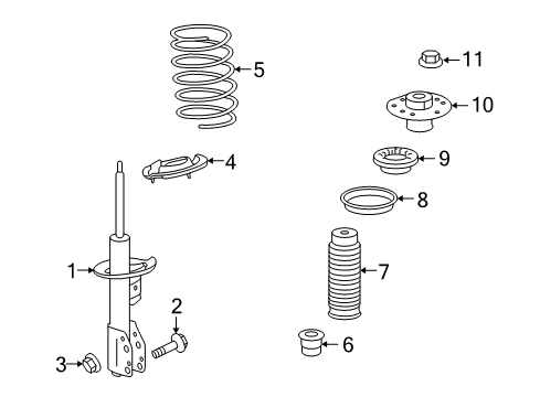 2009 Saturn Vue Struts & Components - Front Diagram 1 - Thumbnail