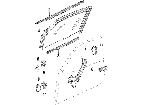 1985 Pontiac J2000 Sunbird Front Door Diagram 1 - Thumbnail