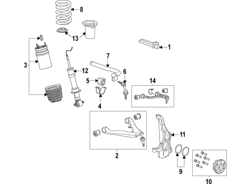 2023 GMC Yukon Spring, Front Air Diagram for 84844792