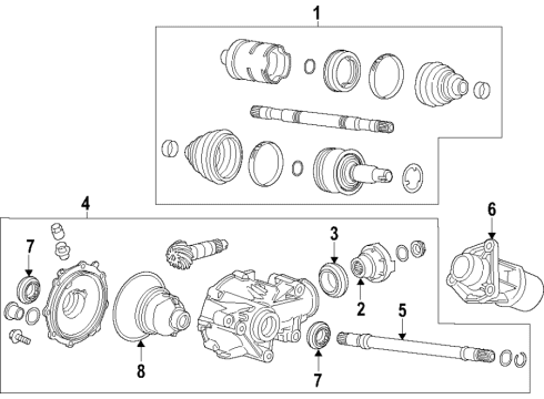 2016 Cadillac ATS Front Axle Shafts & Differential Diagram 1 - Thumbnail