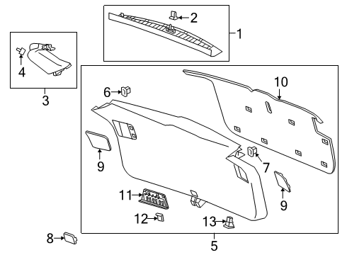 2021 Chevy Blazer Cup, L/Gate Tr Fin Pnl Pull *Dark Galvanie Diagram for 84525391