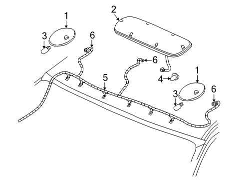 2001 GMC Sierra 1500 Roof Lamps Diagram 1 - Thumbnail