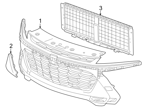 2024 Chevy Trax Grille & Components Diagram