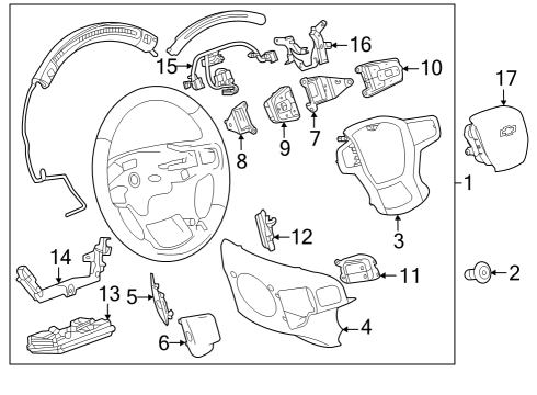 2022 Chevy Silverado 1500 Steering Column & Wheel, Steering Gear & Linkage Diagram 8 - Thumbnail