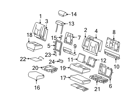 2009 Hummer H2 Panel,Rear Seat Back Cushion Trim Diagram for 88941125