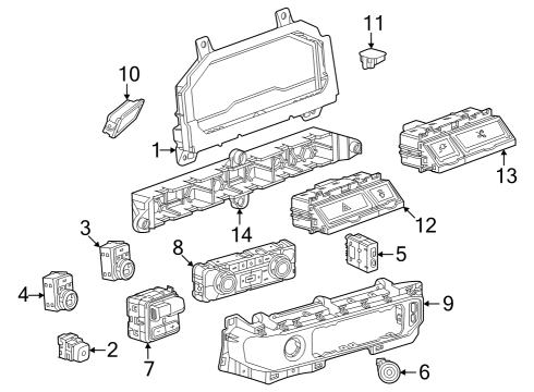 2024 GMC Sierra 3500 HD Cluster & Switches, Instrument Panel Diagram 2 - Thumbnail