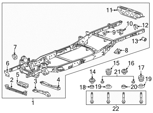 2019 Chevy Colorado Frame & Components Diagram