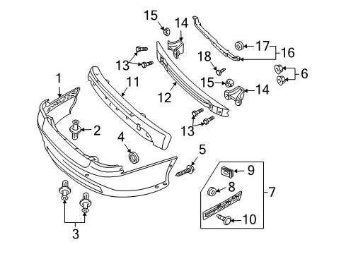 2004 Pontiac GTO Rear Bumper Diagram