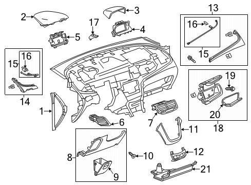 2015 Buick Encore INSULATOR ASM-I/P LWR T/PNL Diagram for 42476078