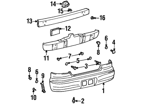 2001 Chevy Prizm Nut,Oil Pan Diagram for 88974662