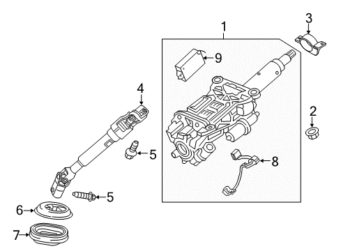 2024 Buick Enclave Steering Column Assembly Diagram