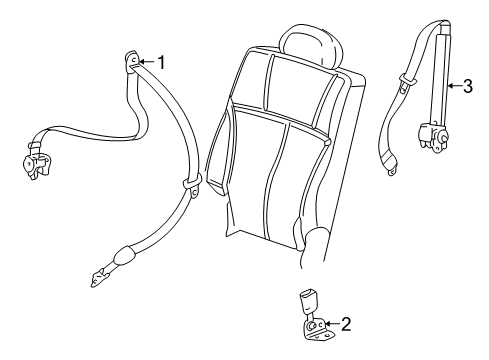 2007 Buick Rainier Belt Kit,Rear Seat Center (Retractor Side) *Light Cashm*Cashmere Diagram for 89023865