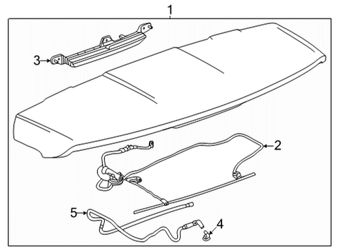 2021 Cadillac Escalade ESV SPOILER ASM-R/END *SERV PRIMER Diagram for 85532558