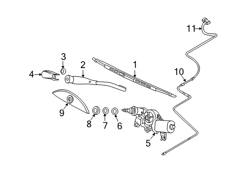 2004 Chevy Aveo Lift Gate - Wiper & Washer Components Diagram