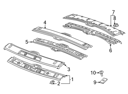 2022 GMC Hummer EV Pickup COVER-LUGG CARR S/RL CTR SUPT Diagram for 84883173