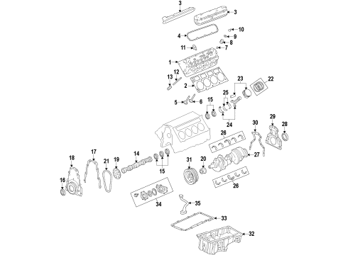 2011 GMC Canyon Engine Assembly, Gasoline 5.3L Lh9 (Goodwrench) Diagram for 12632282