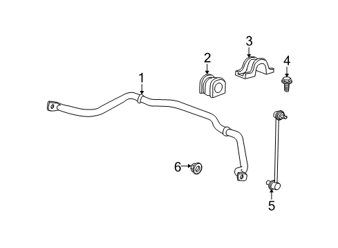 2010 Saturn Outlook Stabilizer Bar & Components - Front Diagram