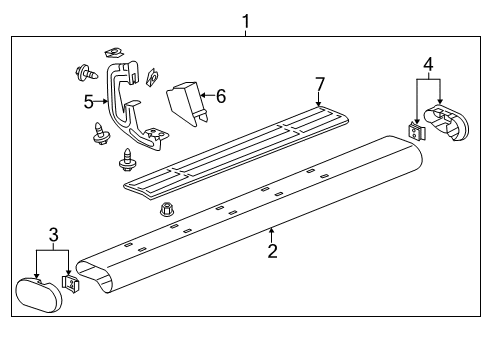 2015 GMC Sierra 2500 HD Regular Cab (with Diesel Engine) 6-Inch Rectangular Assist Step in Chrome Diagram for 84106509