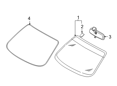 2008 Chevy Aveo Windshield Glass, Reveal Moldings Diagram